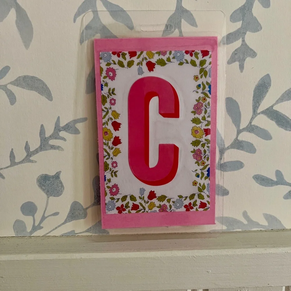 Pink Floral Letter L Wall Decor